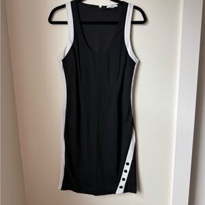Sleeveless Black and White Contrast Tank Dress
